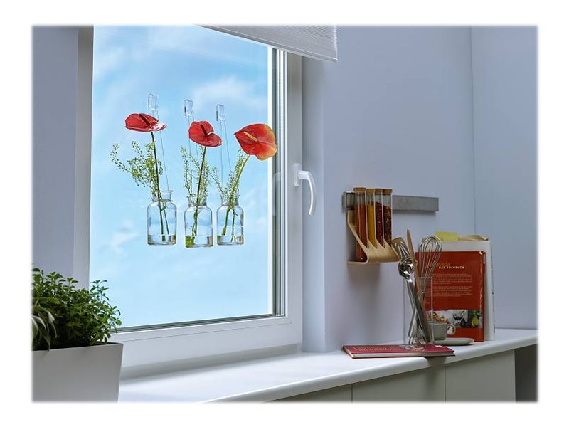 1 Blister de 2 Crochets adhésifs pour verre et surfaces transparentes 1Kg - TESA