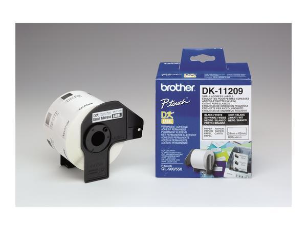 1 Rouleau d'étiquettes QL BROTHER 29x62mm 800 étiquettes DK11209