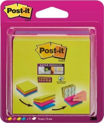 1 Bloc cube Super Sticky Post-it® 4 Couleurs Easy Select, 76x76mm