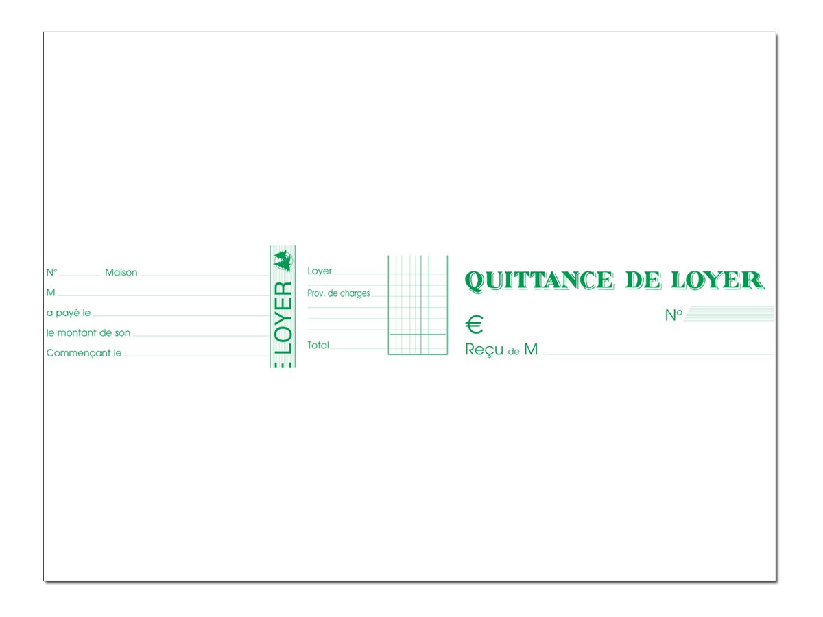 1 Manifold imprimé quittances de loyer 50 feuillets