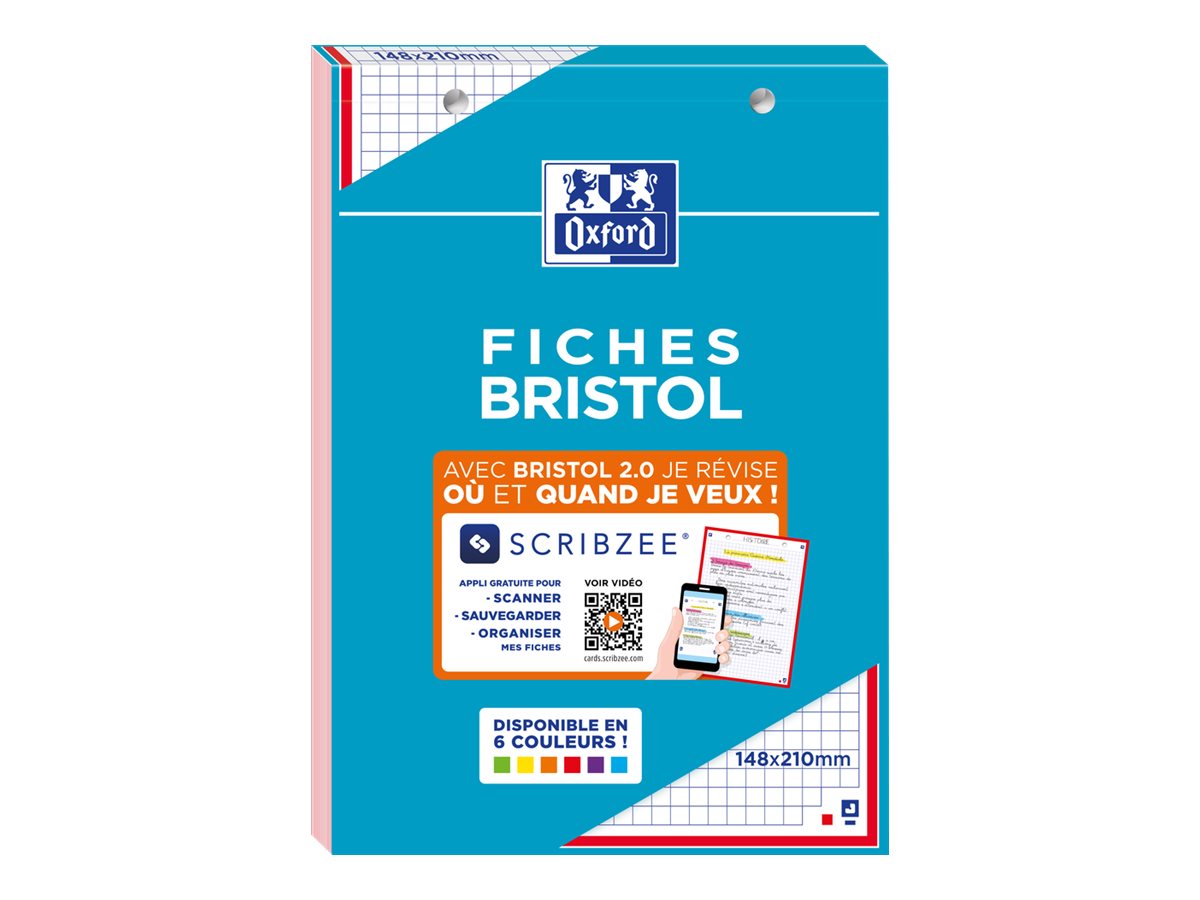 1 Bloc 30 feuilles de fiches bristol rouge A5 5x5
