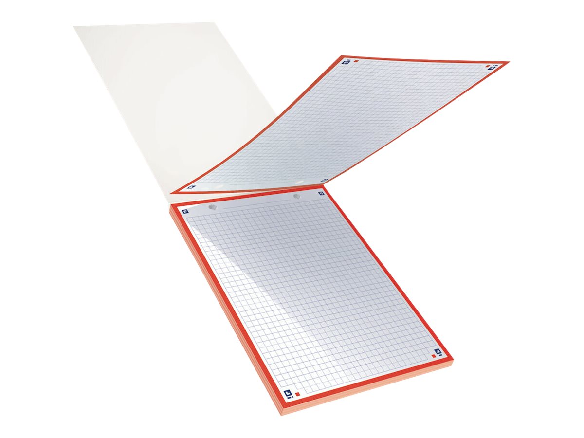 1 Bloc 30 feuilles de fiches bristol rouge A5 5x5