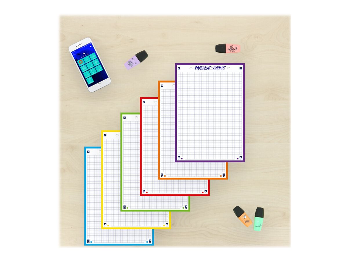 1 Bloc 30 feuilles de fiches bristol rouge A5 5x5