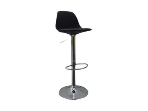 1 Carton de 2 Tabourets BOBBA pied alu assise noire