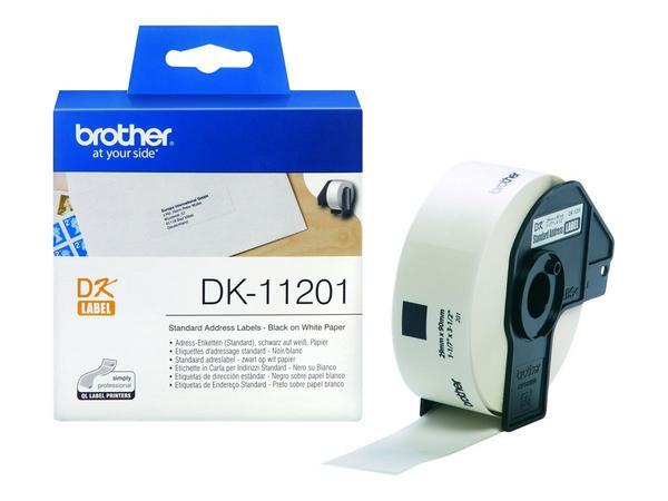 1 Rouleau d'étiquettes QL BROTHER 29x90mm 400 étiquettes DK11201