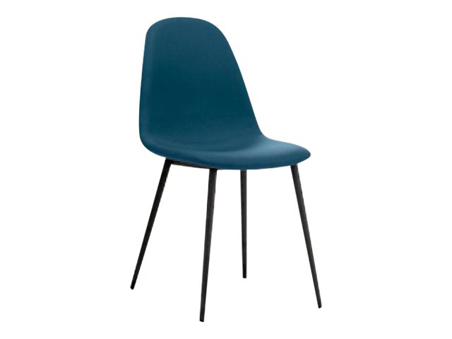 1 Lot de 2 Chaises MUST H87 x P54 x L45 cm pied noir assise bleue