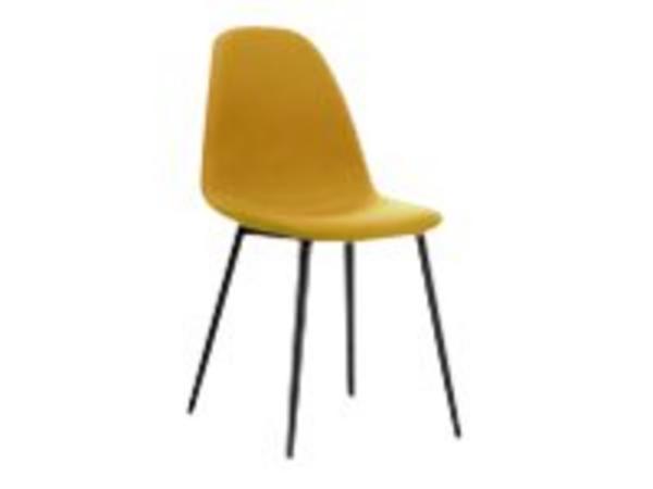 1 Lot de 2 Chaises MUST H87 x P54 x L45 cm pied noir assise safran