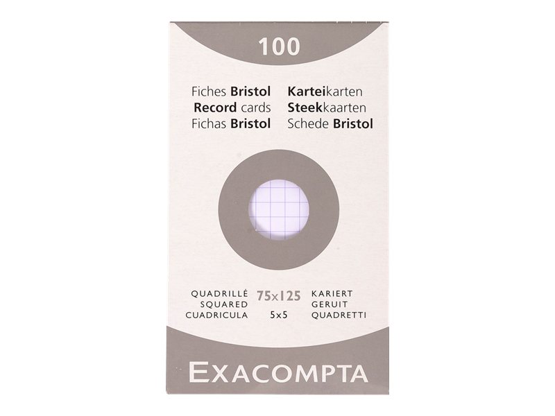 1 Étui 100 feuilles de bristol blanc 75/125 5X5
