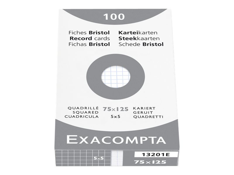 1 Étui 100 feuilles de bristol blanc 75/125 5X5