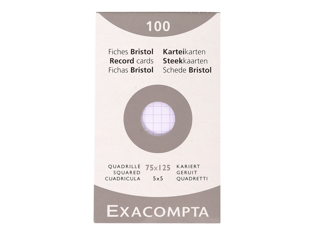 1 Étui 100 feuilles de bristol blanc 75/125 5X5
