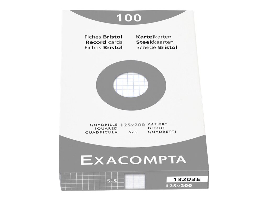 1 Étui 100 feuilles de bristol blanc 125/200 5X5