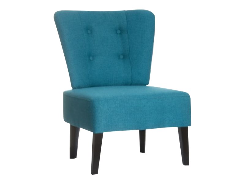 1 Fauteuil Brighton pieds noirs revêtement bleu