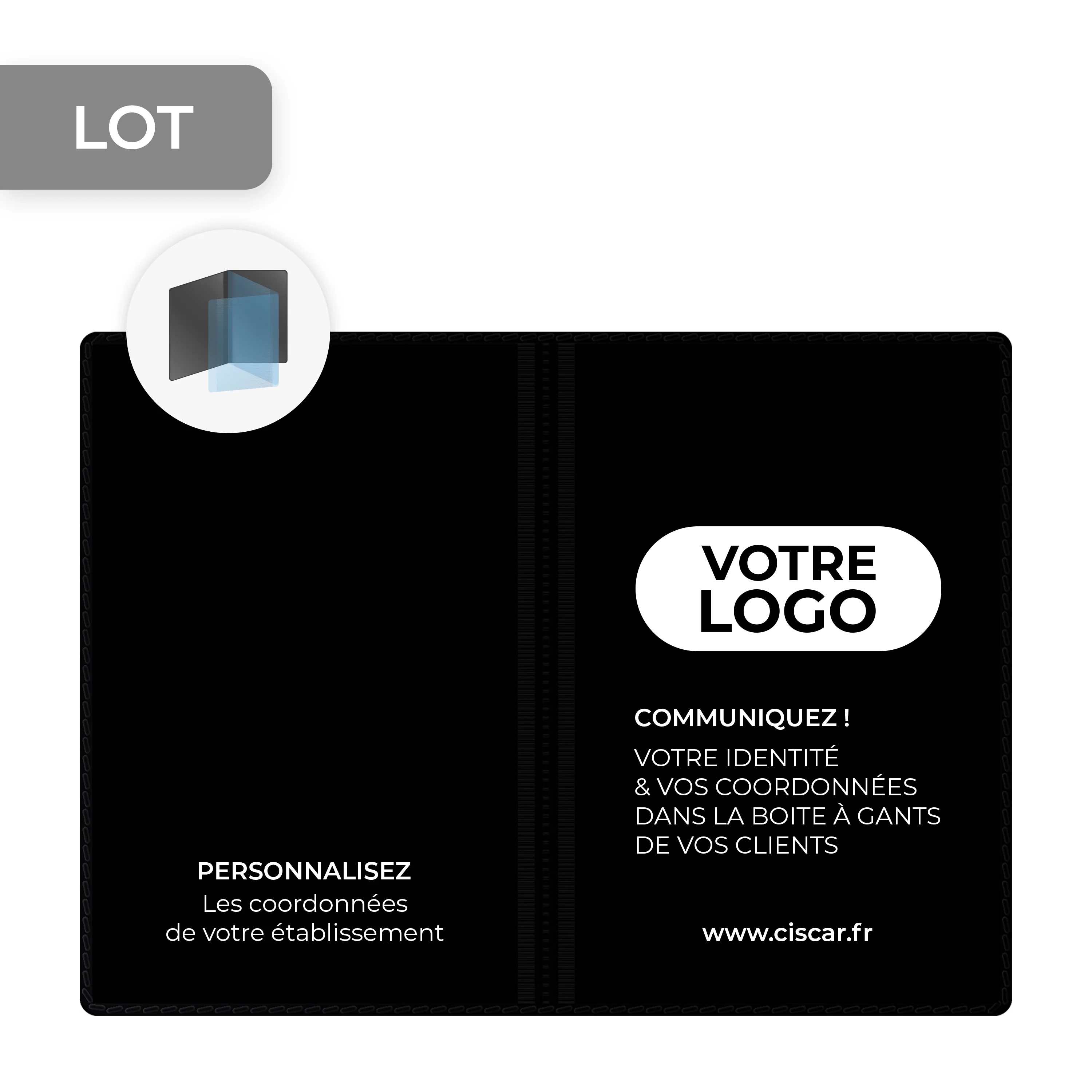 ETUIS CARTE GRISE SLIM GOMME 4 VOLETS - RECTO / VERSO