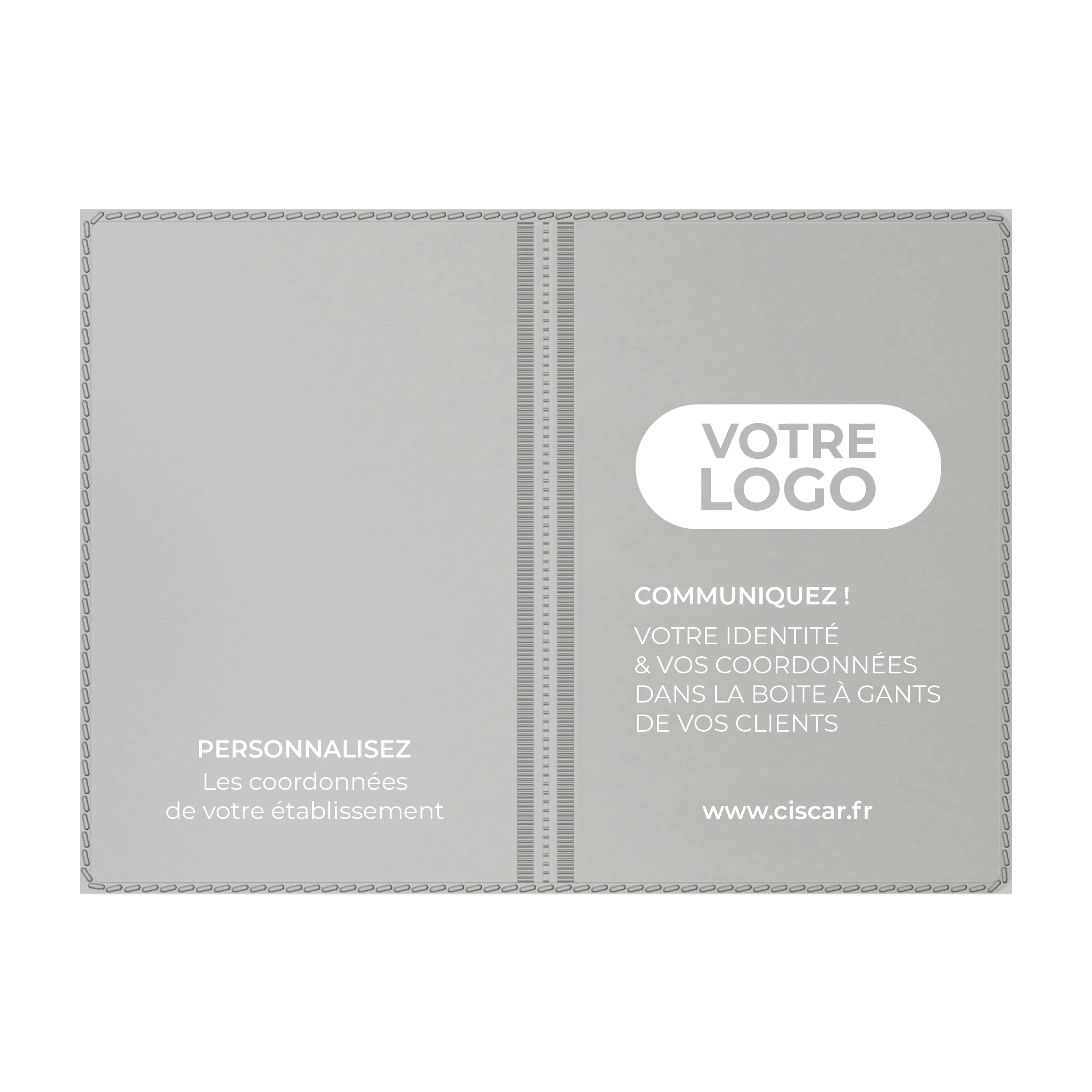 ETUIS CARTE GRISE SLIM GOMME 4 VOLETS - RECTO / VERSO