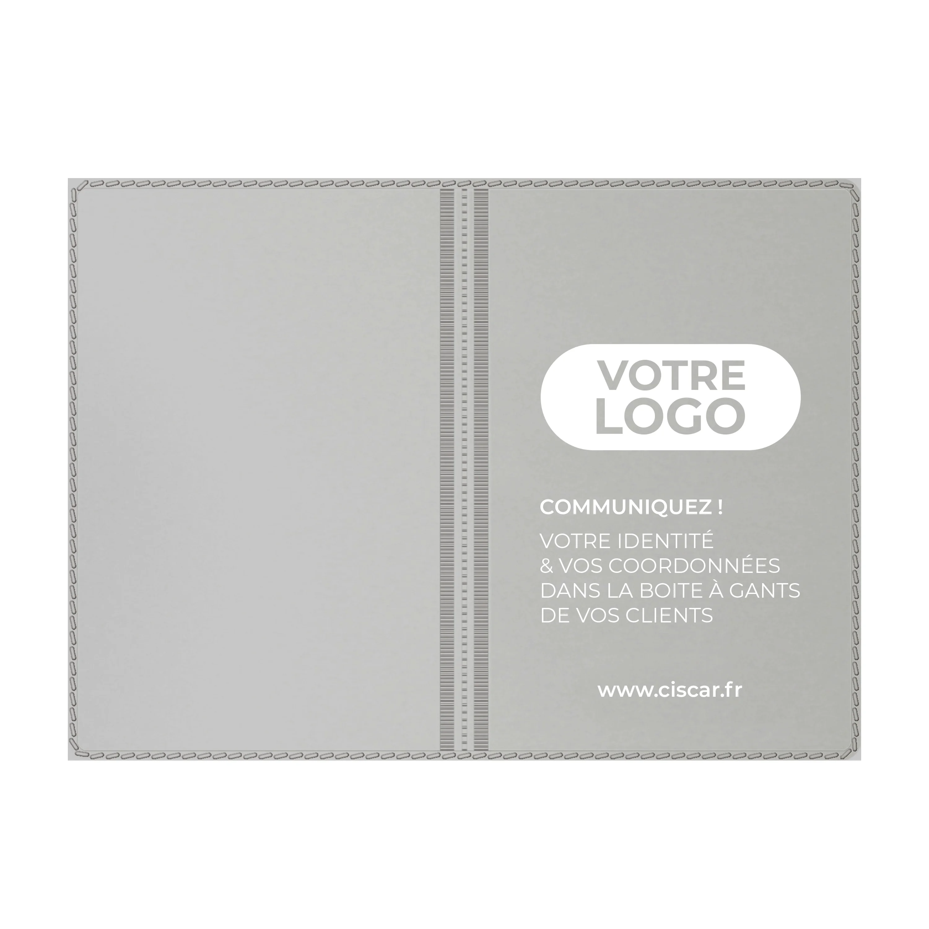 ETUIS CARTE GRISE SLIM GOMME 4 VOLETS - RECTO