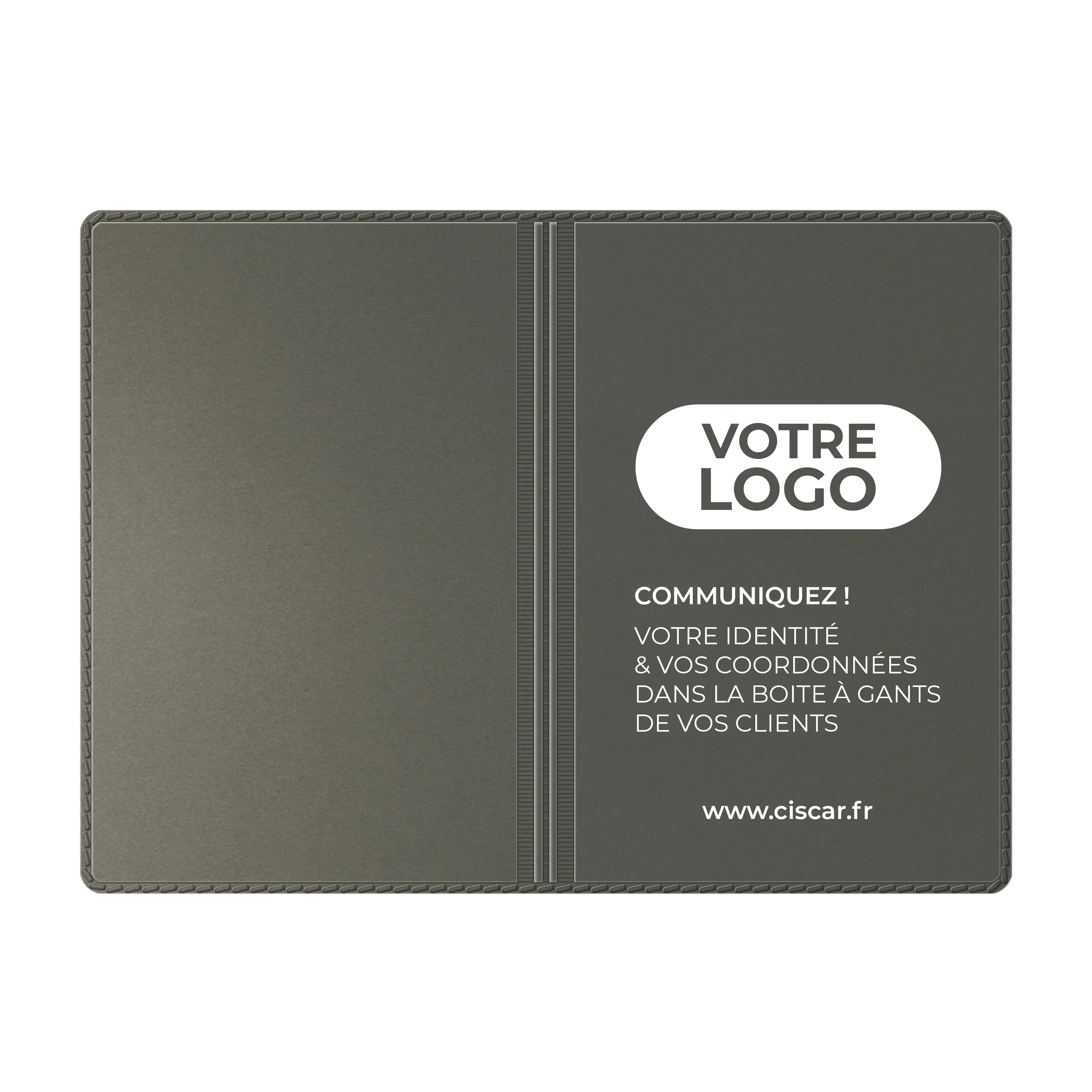 ETUIS CARTE GRISE SLIM GOMME 4 VOLETS - RECTO