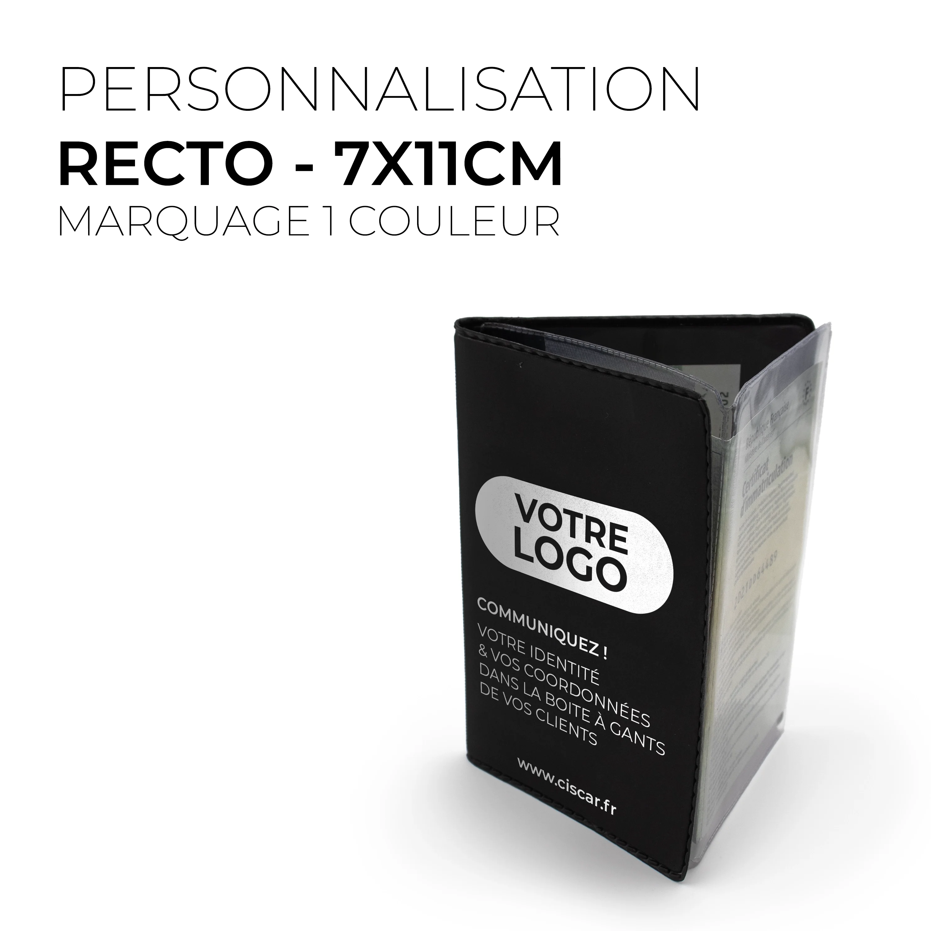 ETUIS CARTE GRISE SLIM GOMME 4 VOLETS - RECTO / VERSO