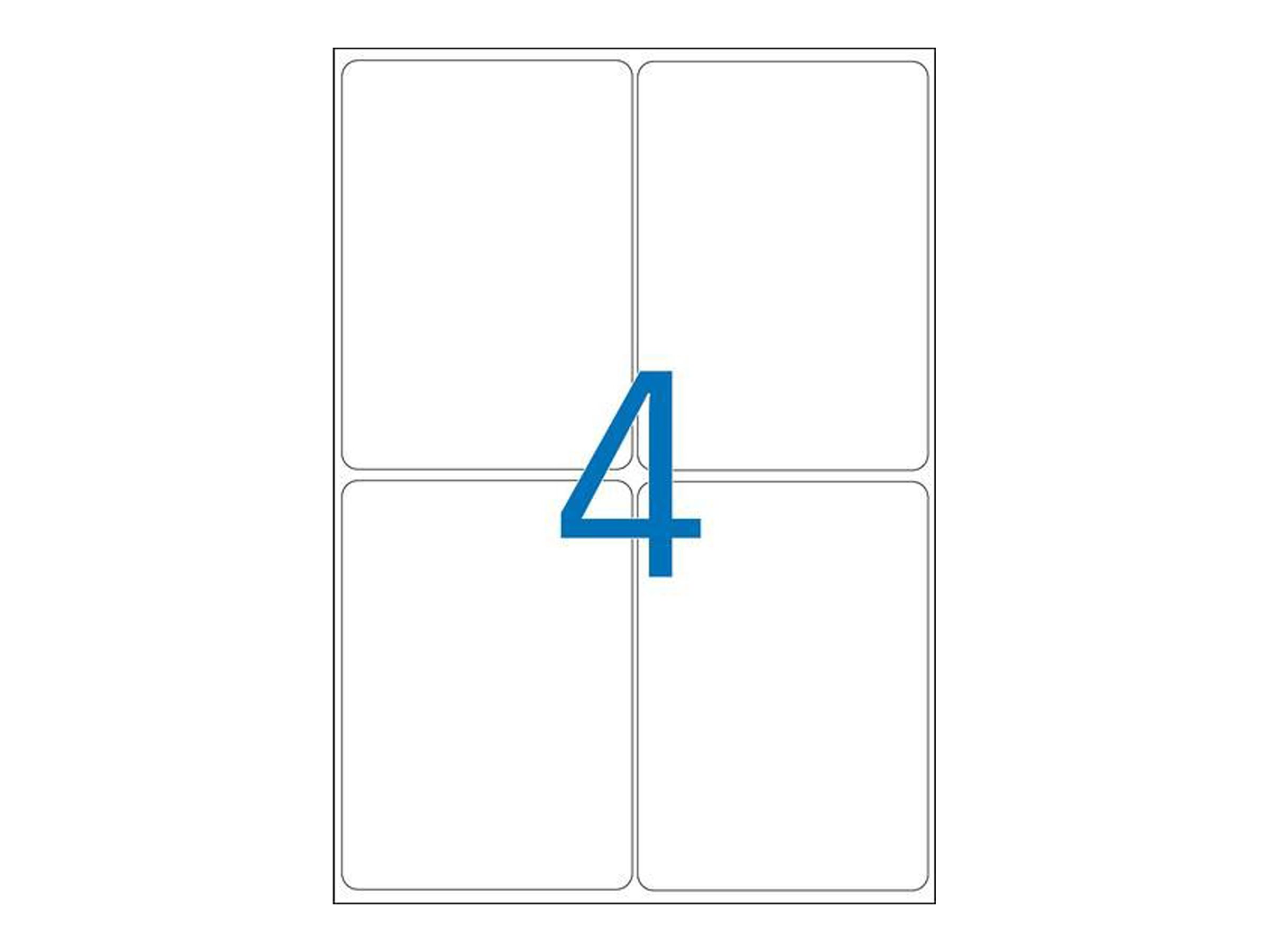 1 Boite de 100 Planches d'étiquettes laser 100% recyclées 99,1x139 mm soit 400 ét/bte