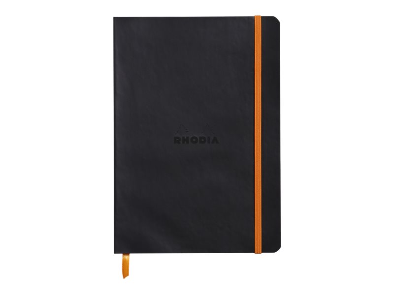 1 Carnet broché Rhodiarama A5 160 p,pointillés, couverture souple noire