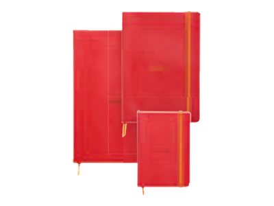 1 Carnet broché Rhodiarama A5 160 pages,ligné, couverture souple rouge