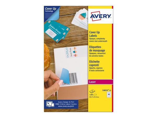 1 Étiquettes de masquage laser AVERY 45,7 x 21,2 mm 25 f x 48 étiquettes