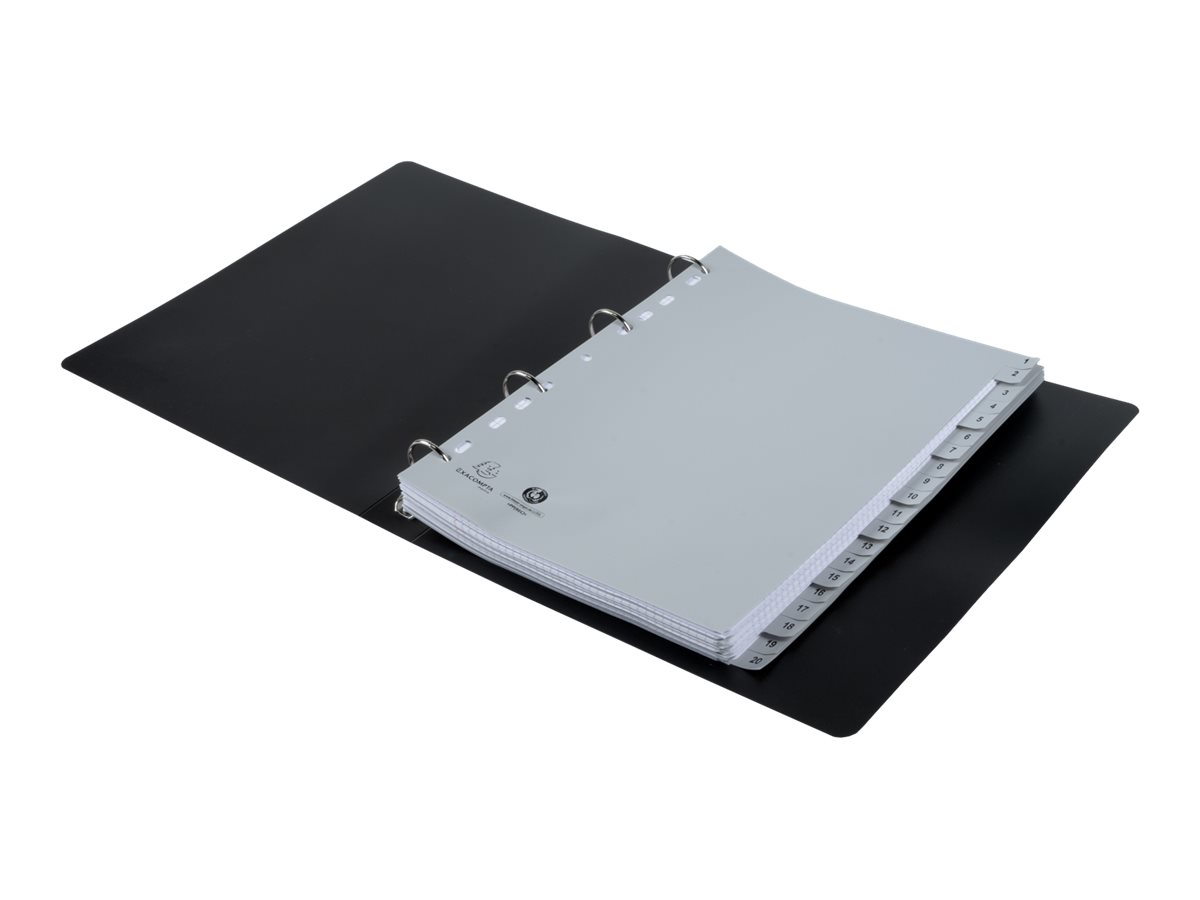 1 Jeu d'intercalaires imprimés numériques PP gris recyclé -10 positions