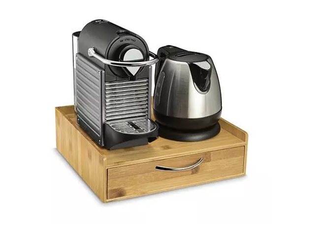 1 Range dosettes 1 tiroir en bambou