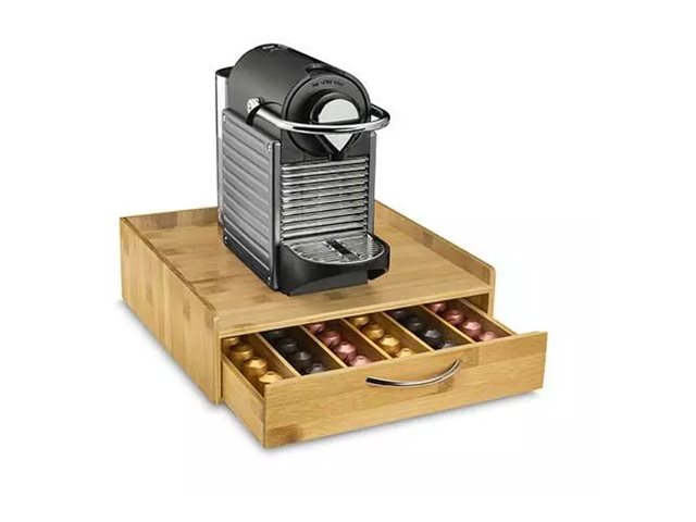 1 Range dosettes 1 tiroir en bambou