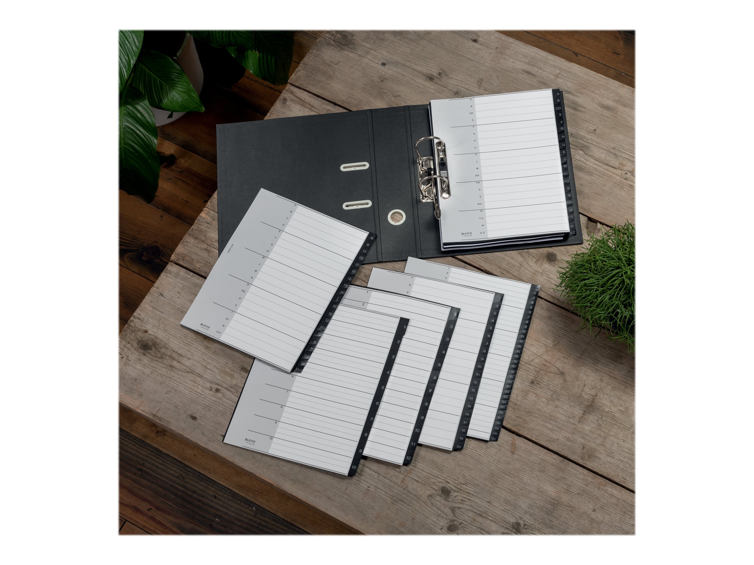 1 Jeu d'intercalaires numériques extra larges LEITZ Recycle - PP- A4-12T