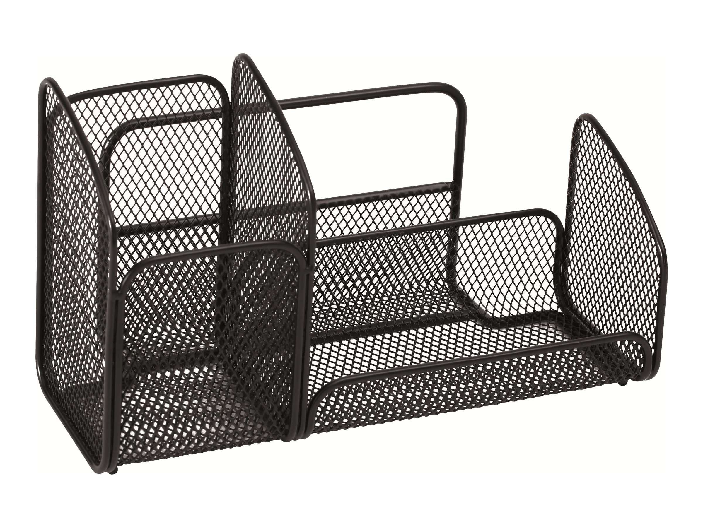 1 Organiseur de bureau métal Mesh - 3 compartiments - Noir