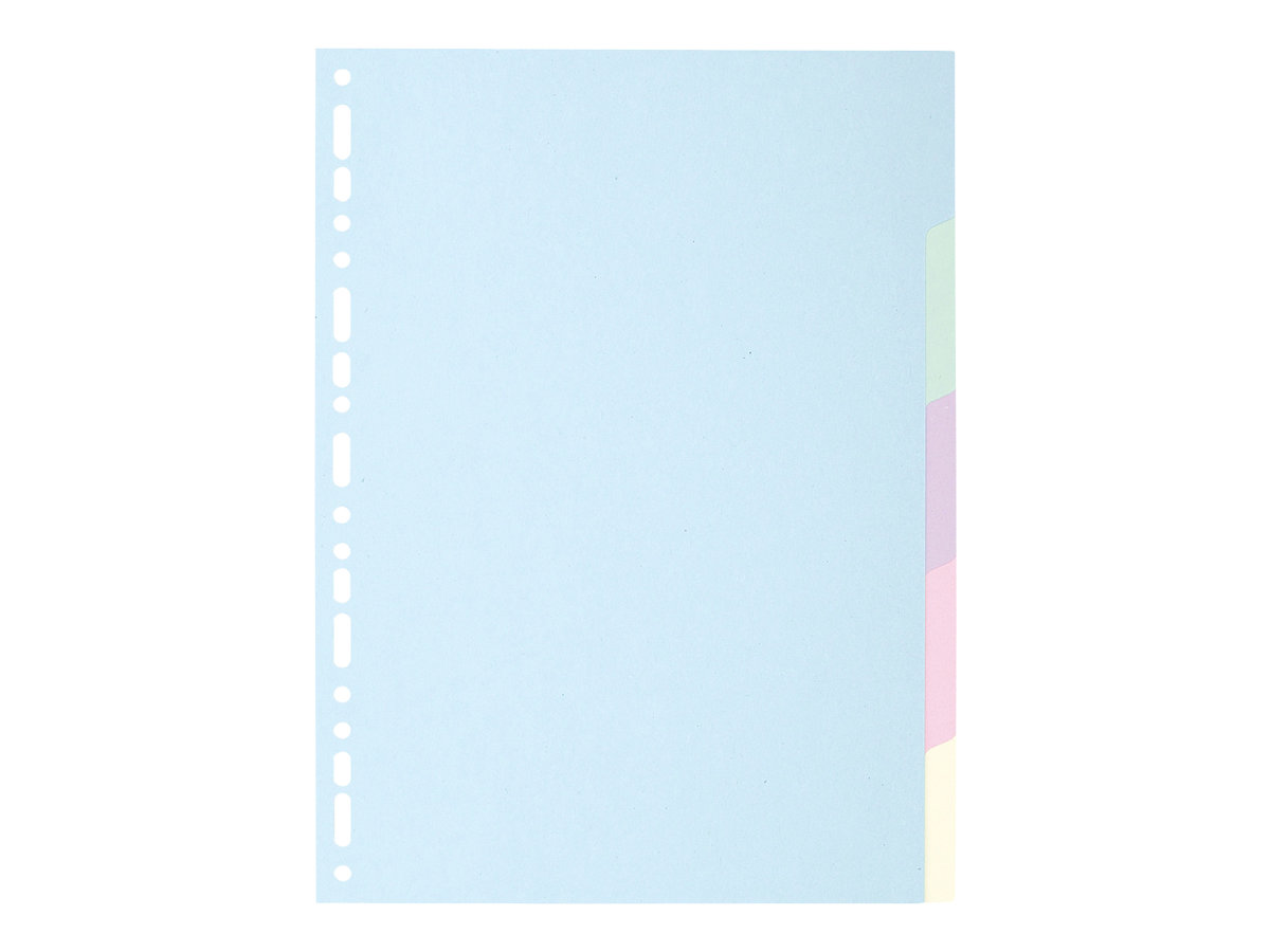 1 Jeu d'intercalaires carte forte recyclée 3/10e format A4 -5 positions