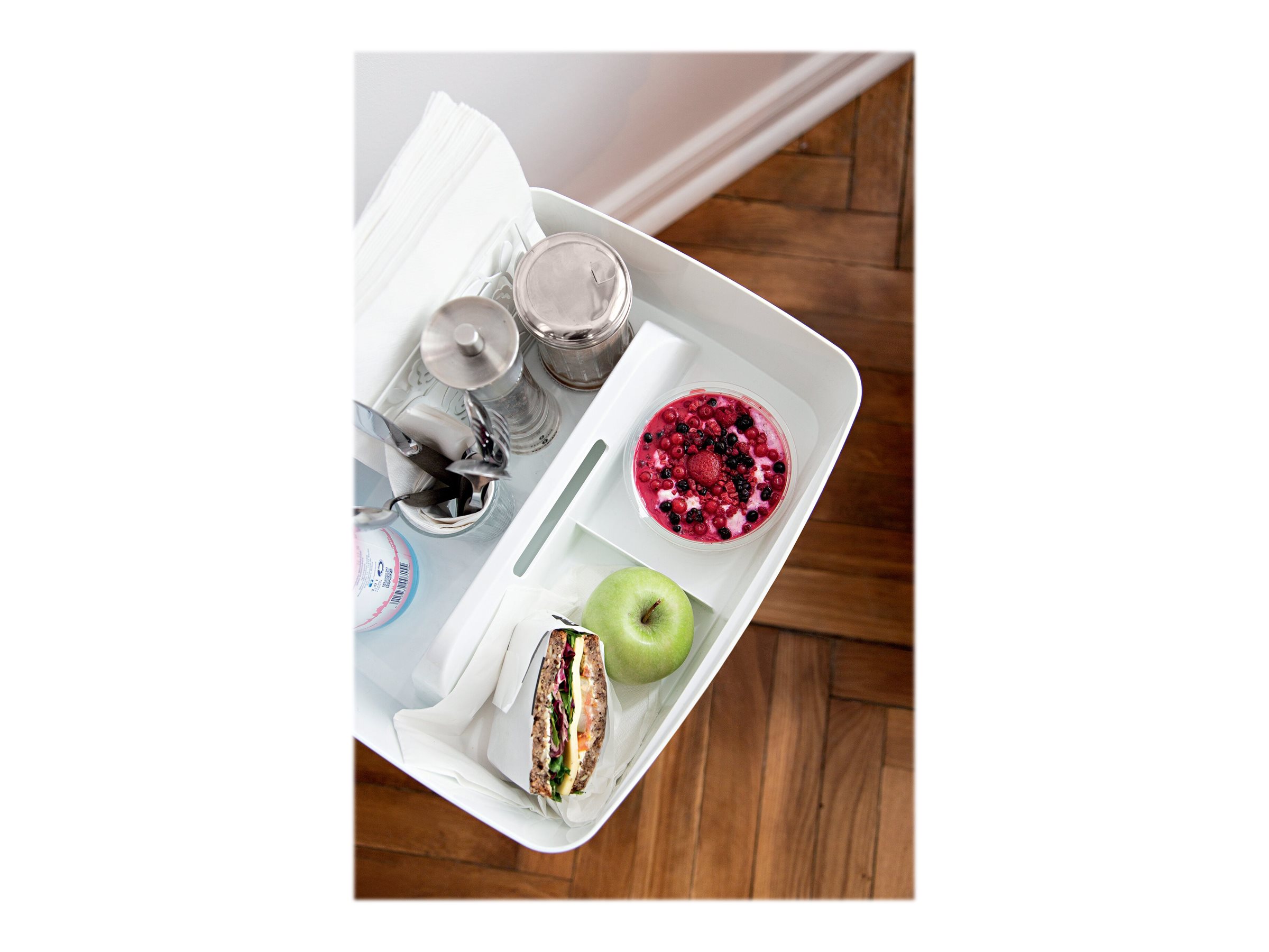 1 Bac de rangement mybox blanche sans couvercle