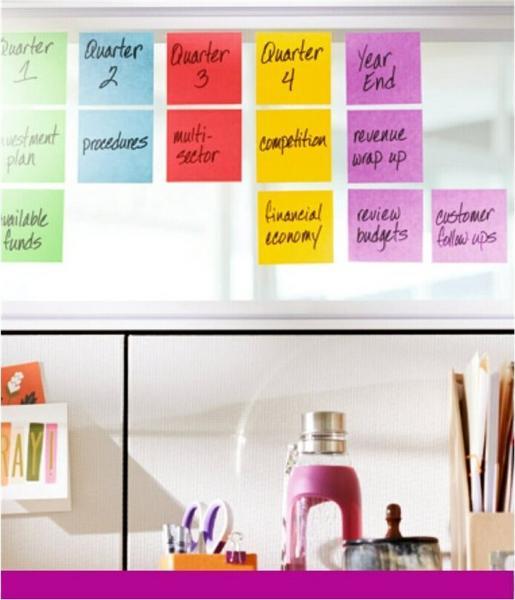 1 Lot de 5 Notes Super Sticky Collection Boost, 76 x 76 mm, 90 feuilles