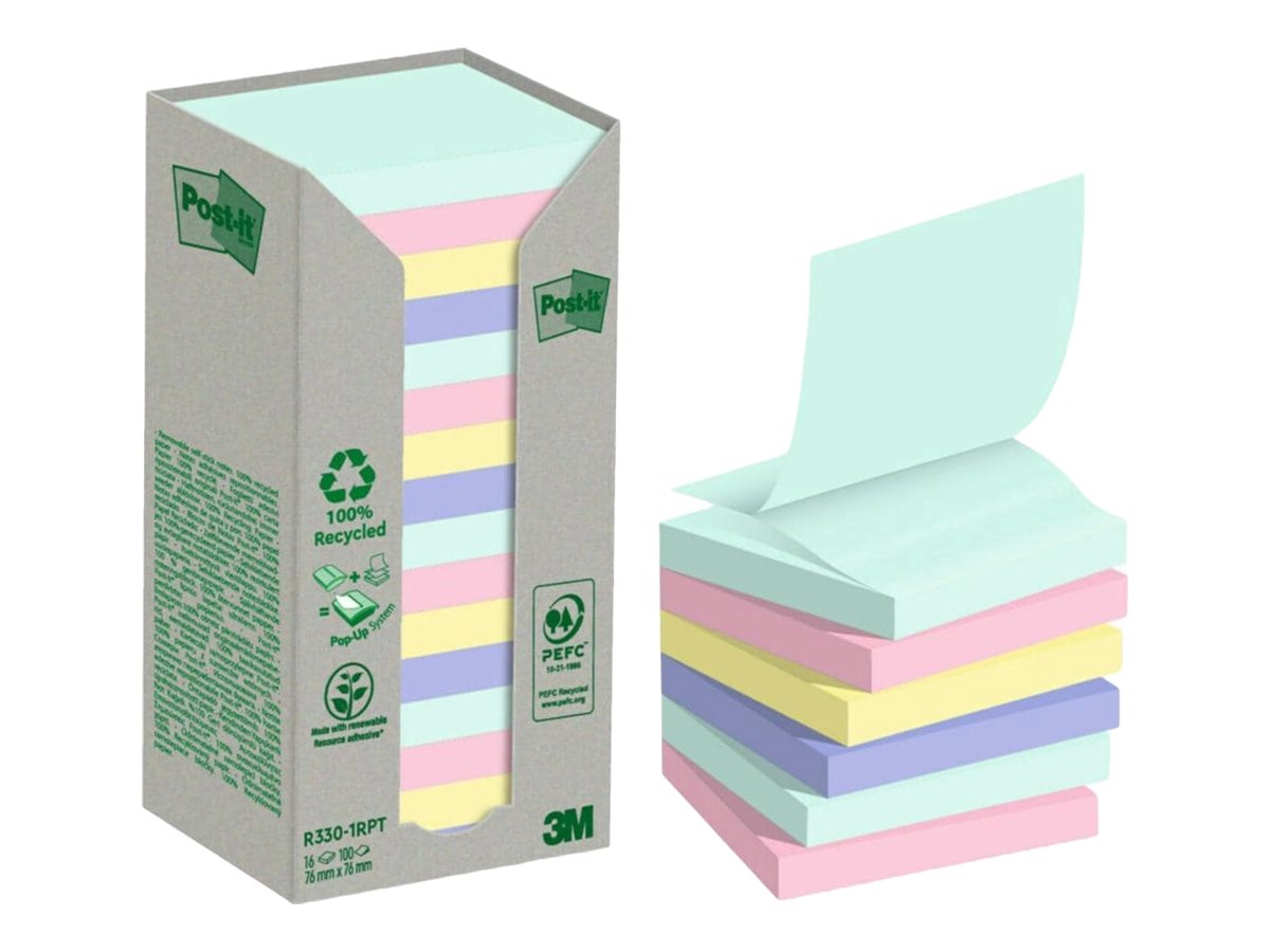 1 Boite de 16 Z-Notes Recyclées Collection Nature, 76 x 76 mm