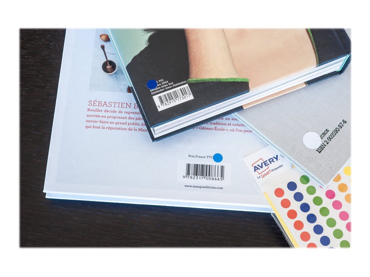 1 Sachet de 560 pastilles couleur blanche autocollantes diam 8 mm