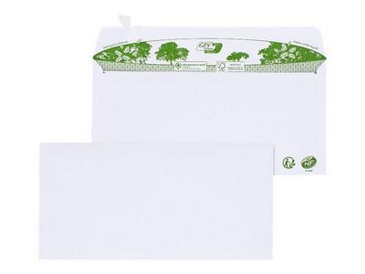 1 Boite de 200 Enveloppes DL blanches recyclées 80g bande protection fenêtre 45x100mm