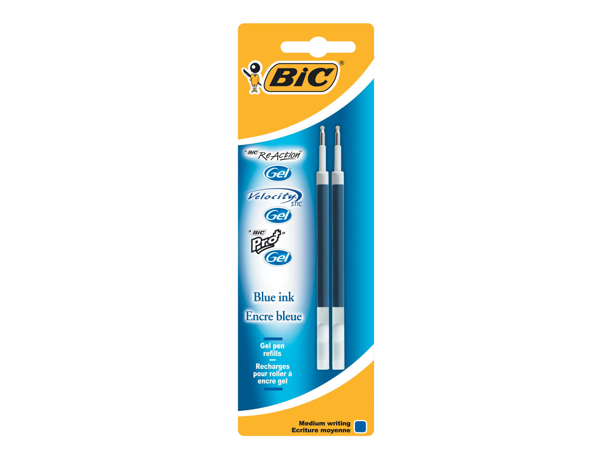 1 Blister de 2 Recharges pour BIC Gel-ocity Quick Dry. Bleu