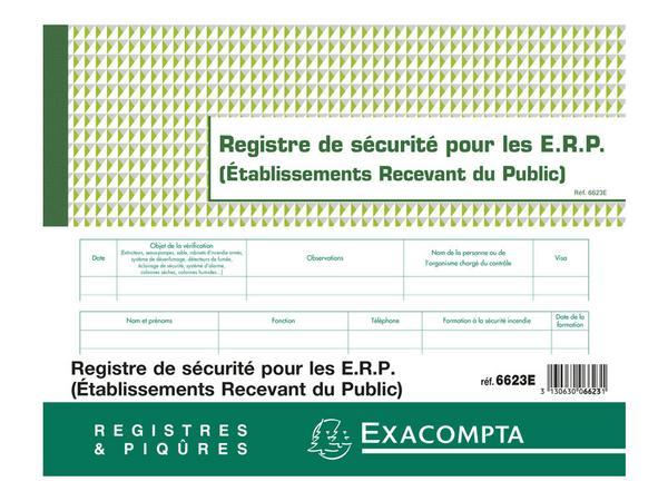1 Registre de sécurité pour les ERP - 24x32 cm - 32 pages