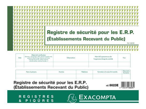 1 Registre de sécurité pour les ERP - 24x32 cm - 32 pages
