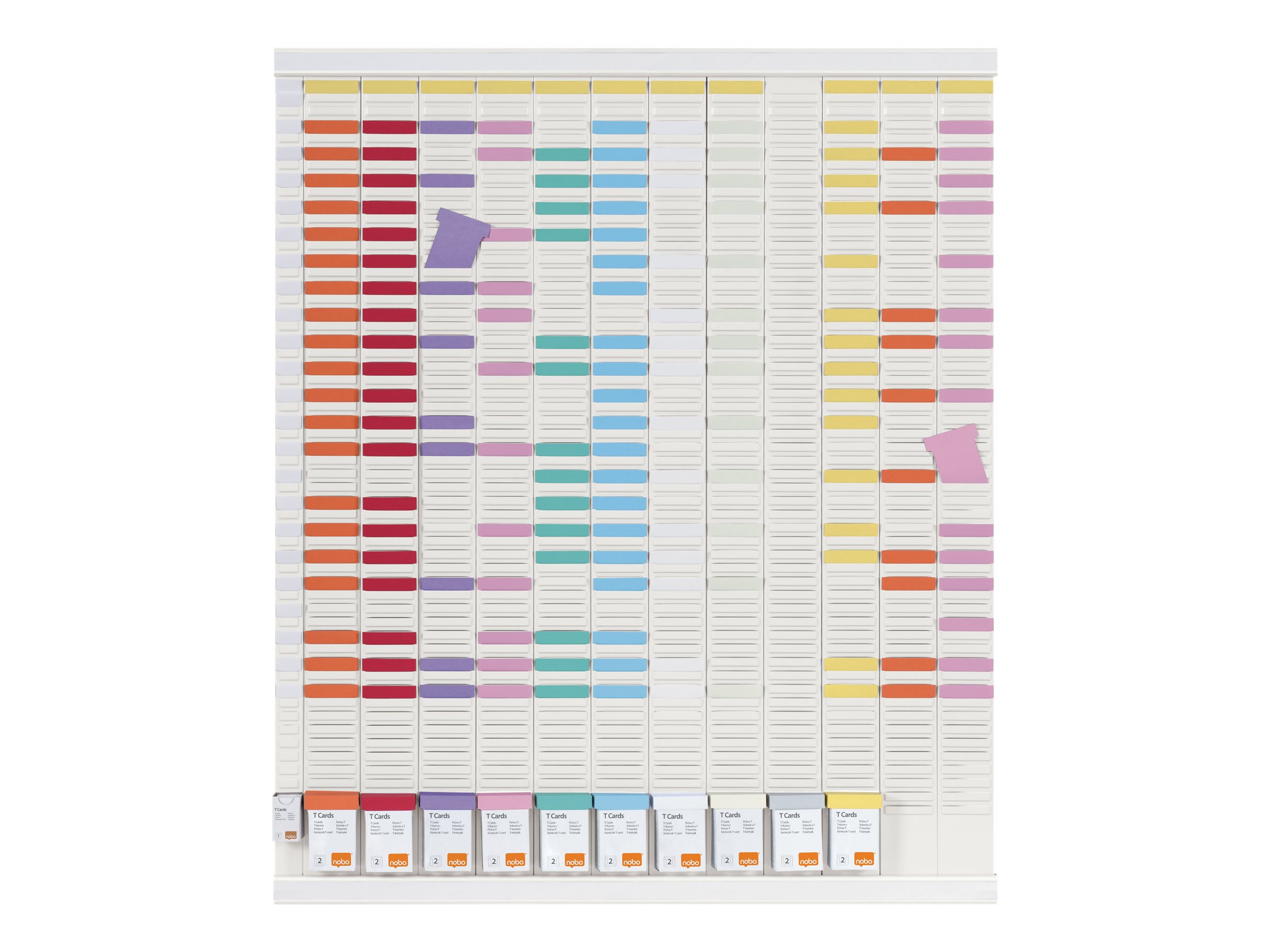 1 Kit planning annuel 13 colonnes 54 fentes - Blanc