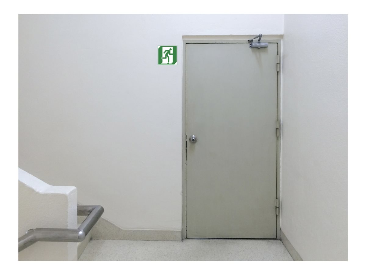 1 Panneau adhésif évacuation droite 20 cm - Vert