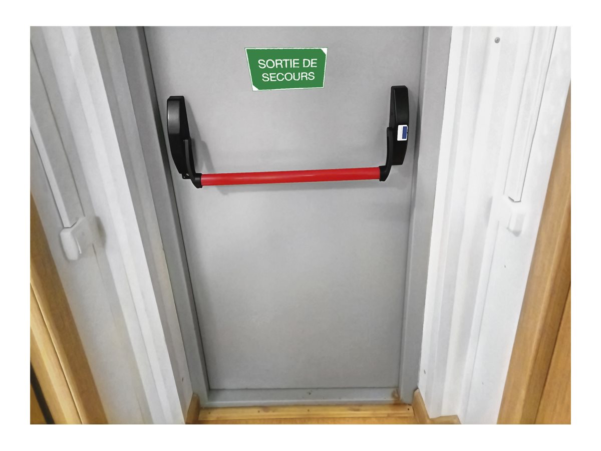 1 Panneau adhésif Sortie de Secours 20 cm - Vert