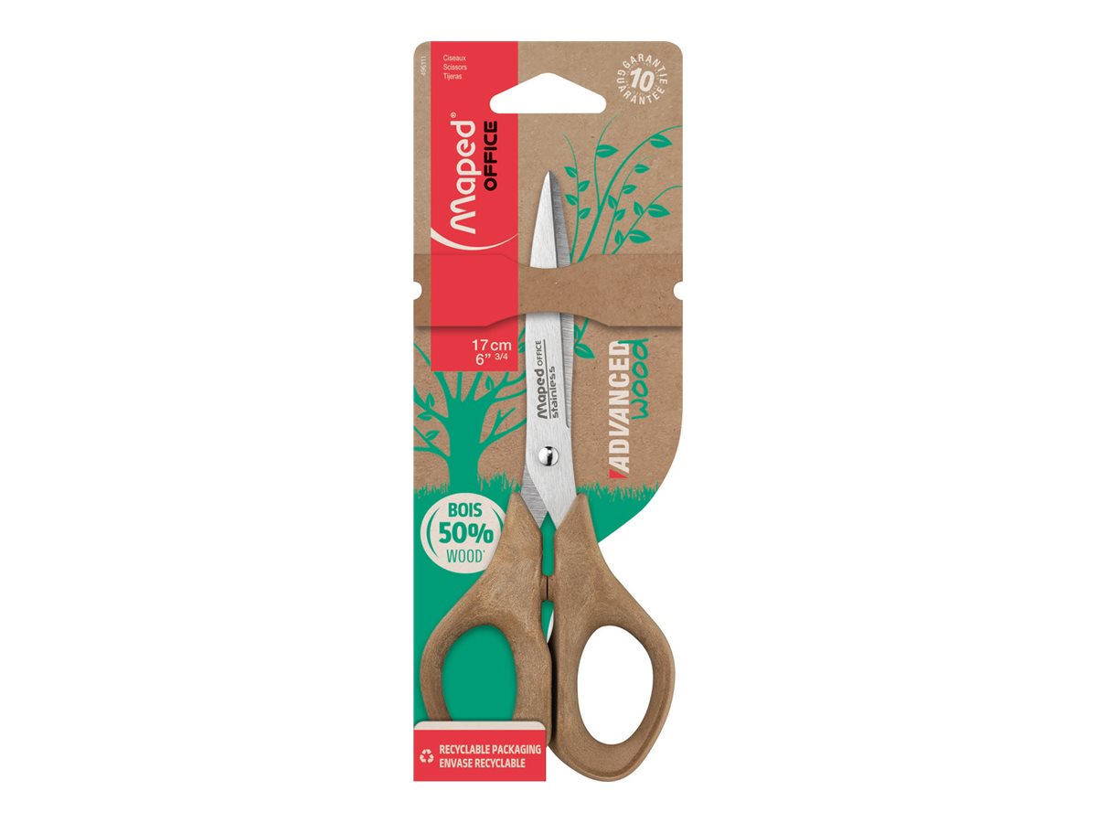1 Paire de ciseaux symétriques pour droitier Advanced Wood MAPED - 17 CM