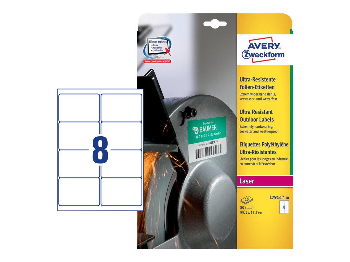 1 Boite de 10 Planches d'étiquettes 99,1x67,7 mm 80étiq/boîte