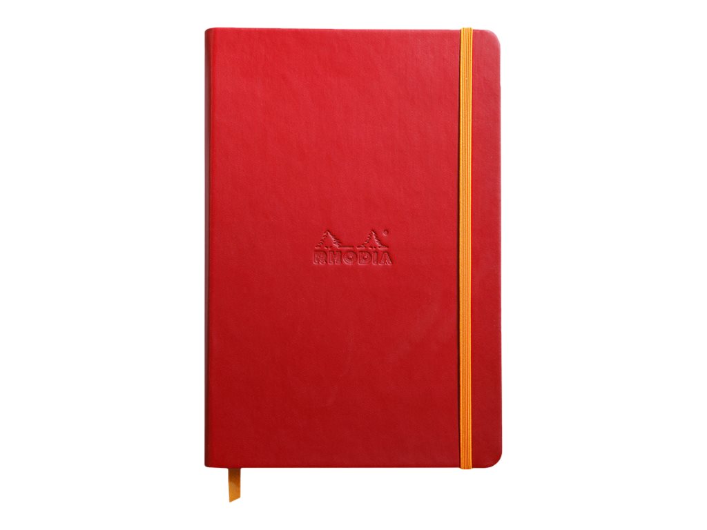 1 Carnet broché Rhodiarama A5 192 pages,ligné, couverture rigide rouge