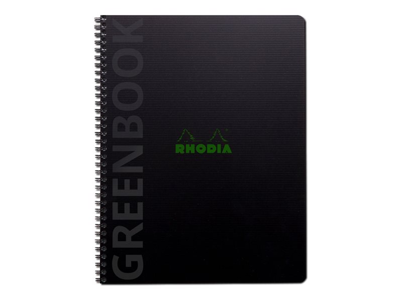 1 Cahier Rhodia polypropylène recyclé 160 pages A4+ 5x5. Noir