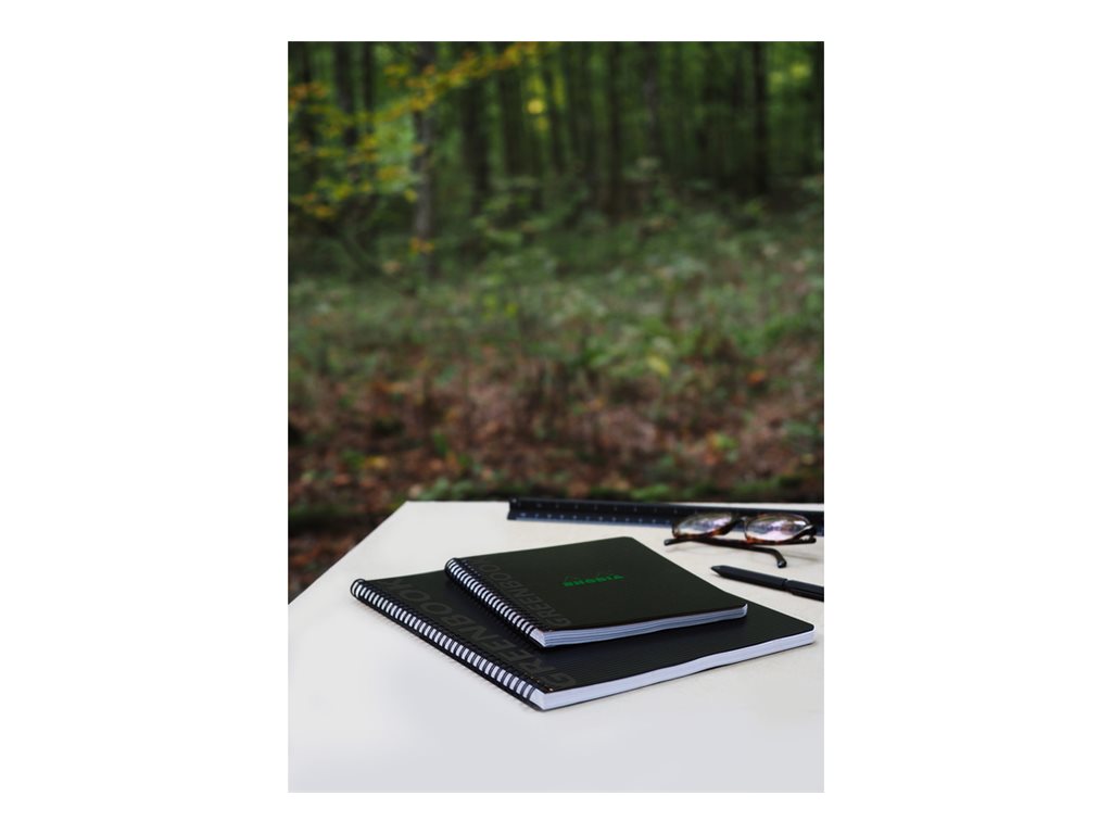 1 Cahier Rhodia polypropylène recyclé 160 pages A4+ Ligné. Noir