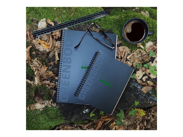 1 Cahier Rhodia polypropylène recyclé 160 pages A4+ Ligné. Noir