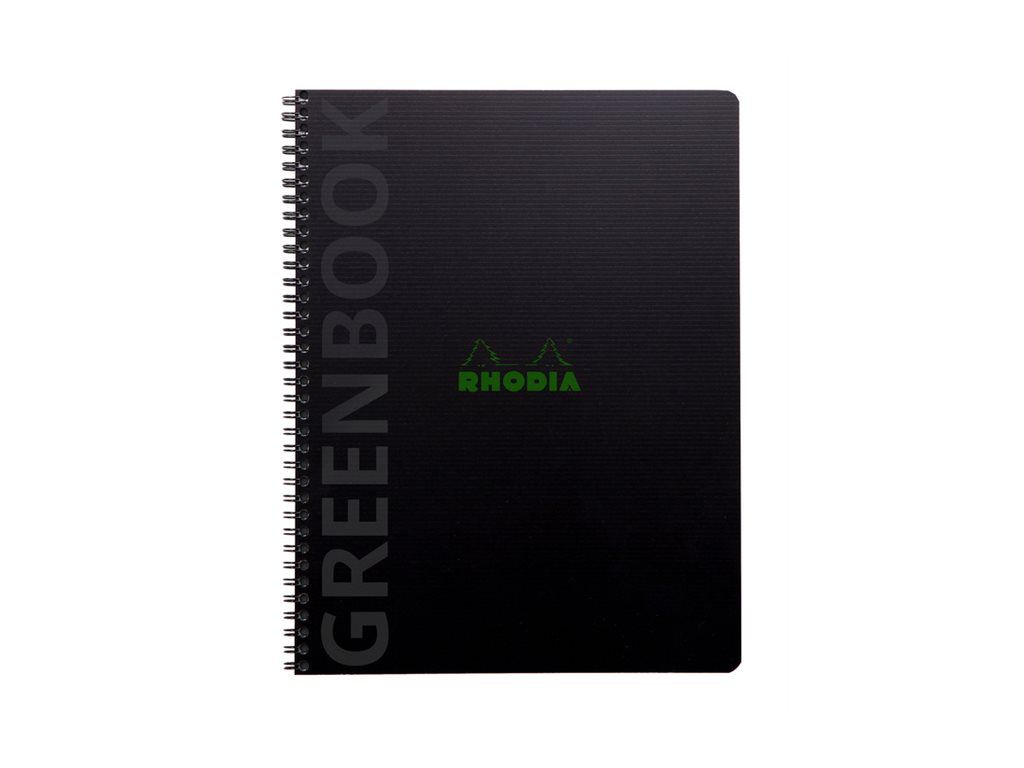 1 Cahier Rhodia polypropylène recyclé 160 pages A4+ Ligné. Noir