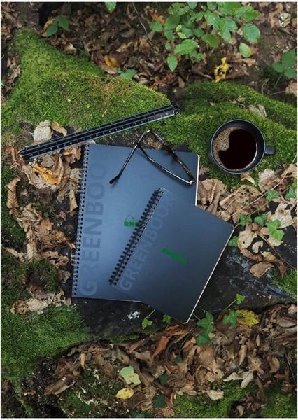 1 Cahier Rhodia polypropylène recyclé 160 pages A5+ 5x5. Noir